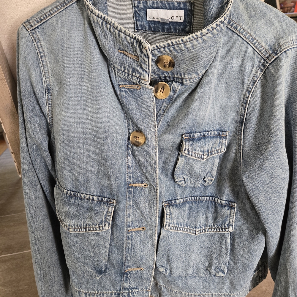 LOFT Blue Jean Jacket Classic Denim Style
